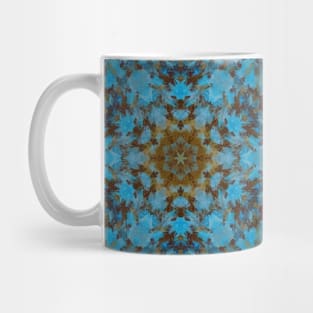 Digital Mandala Blue Red and Yellow Mug